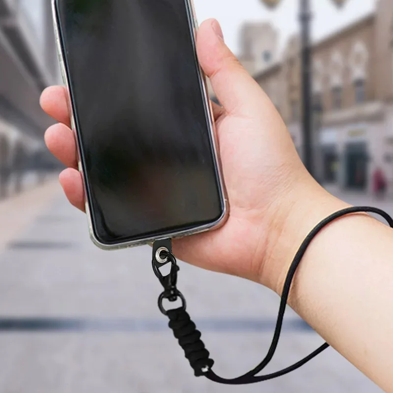 Travel Lose-proof Lanyard Nylon Braided Adjustable Phone Lanyard Keychain Wrist Strap Flashlight Camera Lanyard Parachute Cord