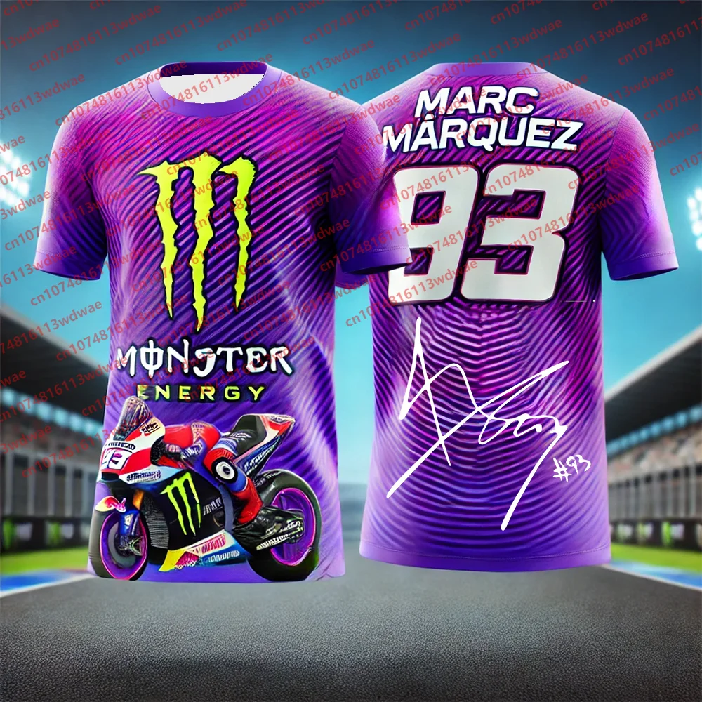 Camiseta para hombre Monster Energy camiseta Marc Márquez 93 camiseta Moto GP Racing Champion diseño firmado camiseta de manga corta para niños