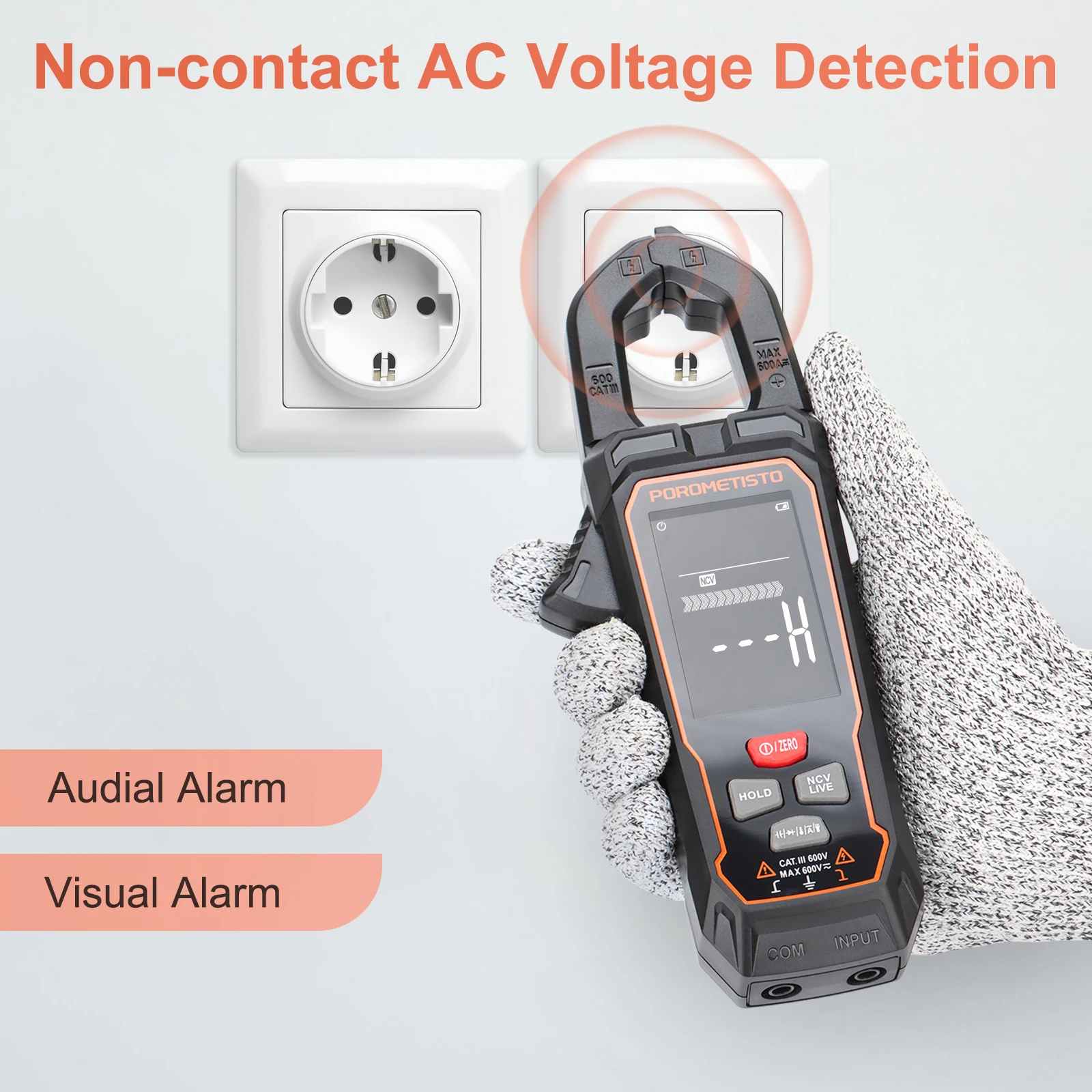 600a AC/DC-Strom klemm messer Großbild-Digital-Profi-Multimeter 9999 zählt NCV-Temperatur kapazität Ampere meter zange