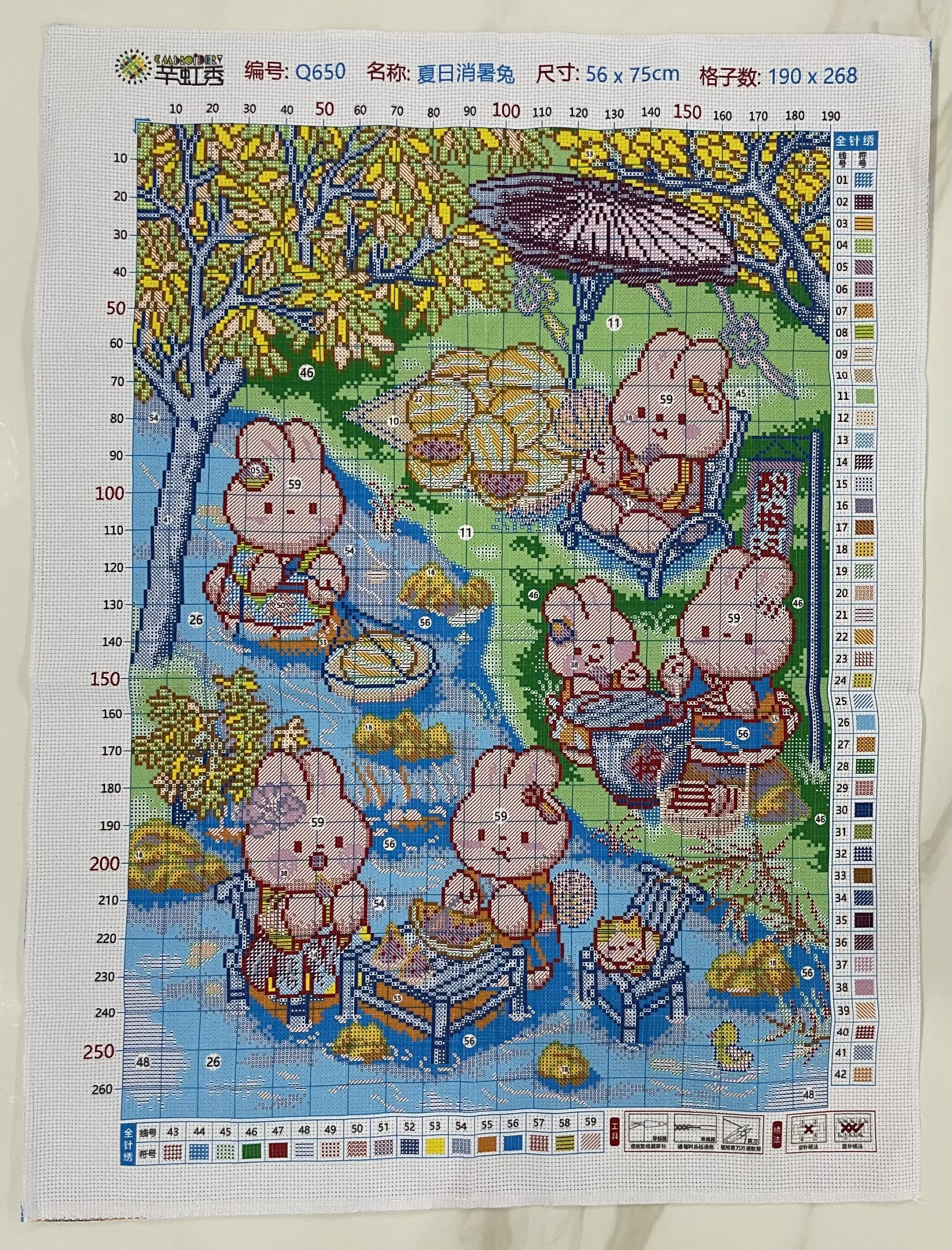 Imagem -02 - Coelhos Needlework Kit Bordado Completo Faça Você Mesmo 11ct Cross Stitch Grupo Impresso Ponto de Cruz Presente Home Wall Decor Novo Estilos