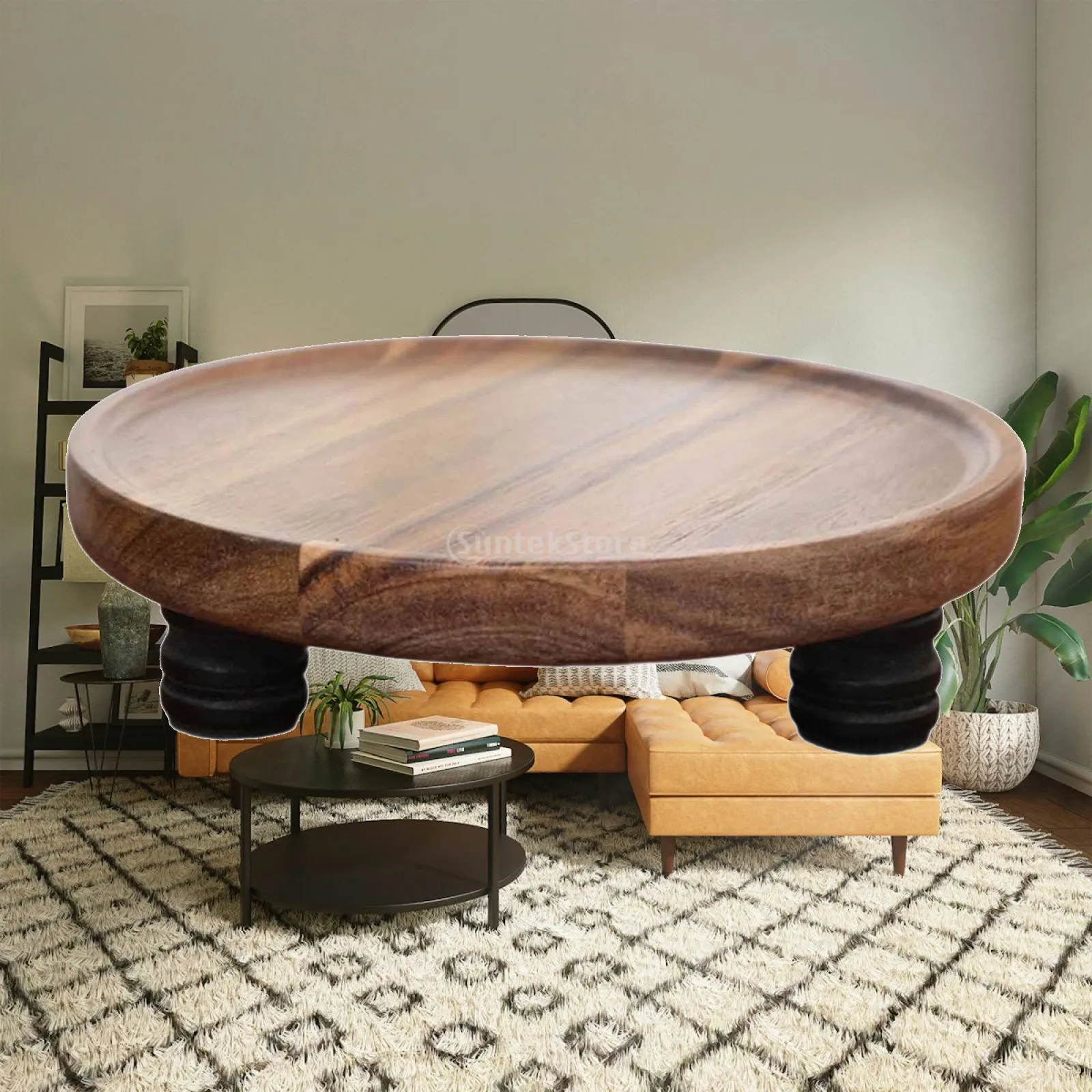 Wood Pedestal Riser Elegant Tabletop Centerpiece Display Riser Decorative Tray for Table Vanity Farmhouse Decor