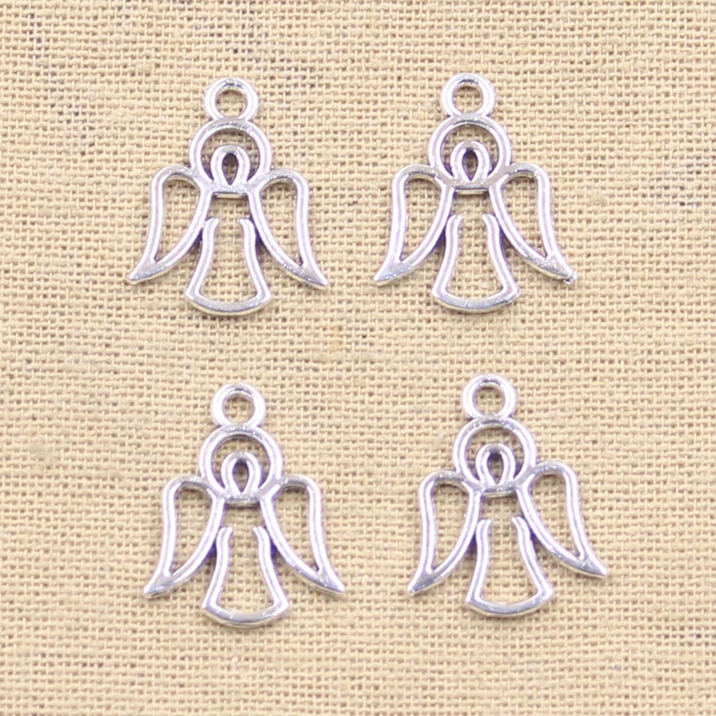 15pcs Charms Hollow Angel 20x12mm Antique Making Pendant fit,Vintage Tibetan Bronze Silver color,DIY Handmade Jewelry