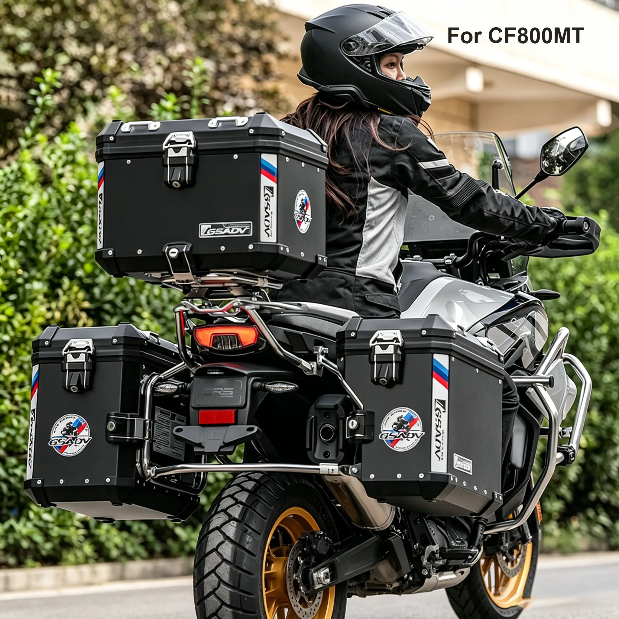 Gsadv para Cfmoto 800MT, Maleta Lateral de 38L, Baúl Superior de 46L, Maleta de Equipaje, Soporte para Casco Trasero