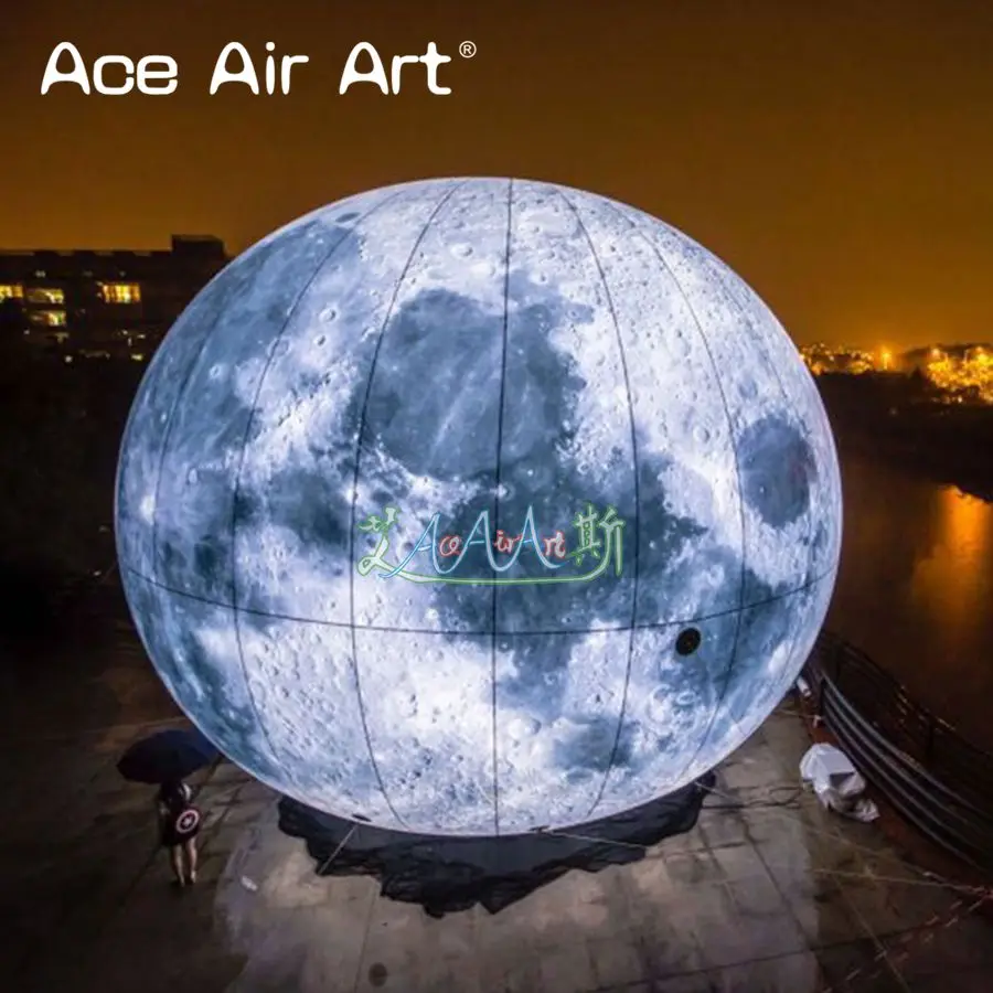 

Custom Beautiful Inflatable Moon Model With Air Blower For Museum/ Library Decoration Made By Ace Air Art