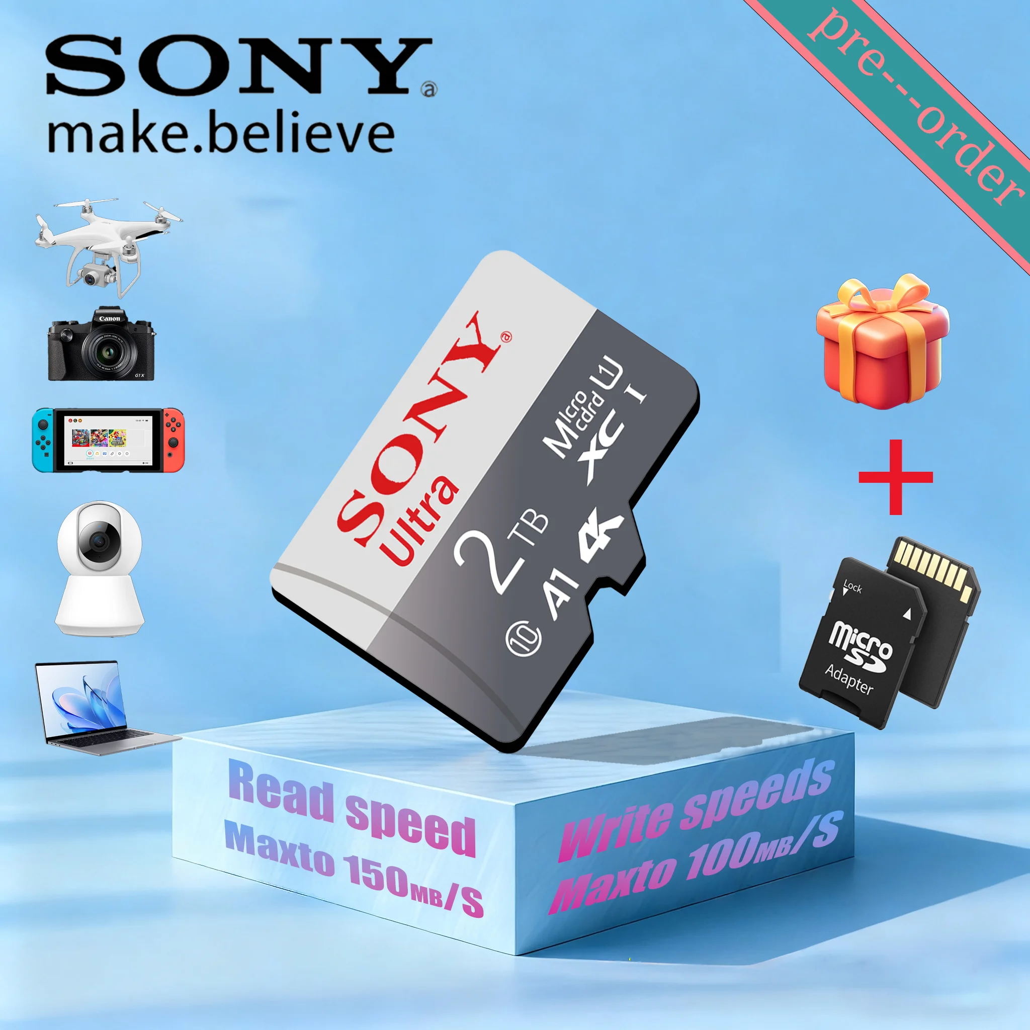 

SONY High-Speed Micro SD Card - Digital Storage Mini SD Memory TF Original Card 2TB 1TB 512GB 256GB 128GB for Cameras And Smartp