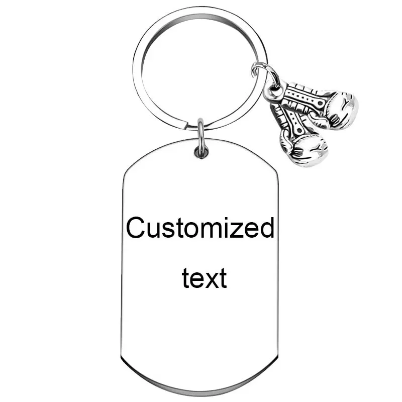 Personalized Custom Keychain Boxing Gift Key chain Boxing Glove Key Rings Sports Gift Boxer Gifts