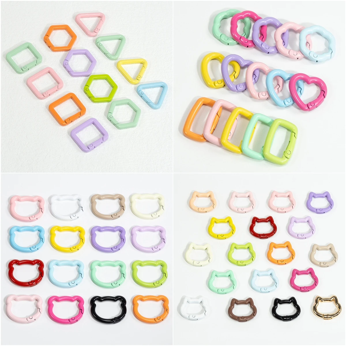 

5 шт., брелок для ключей с милым сердечком и котом, кольца-карабин, зажим для ключей, крючки для ключей «сделай сам», пряжка для сумок, кошельки, сменный ремешок, поделки своими руками