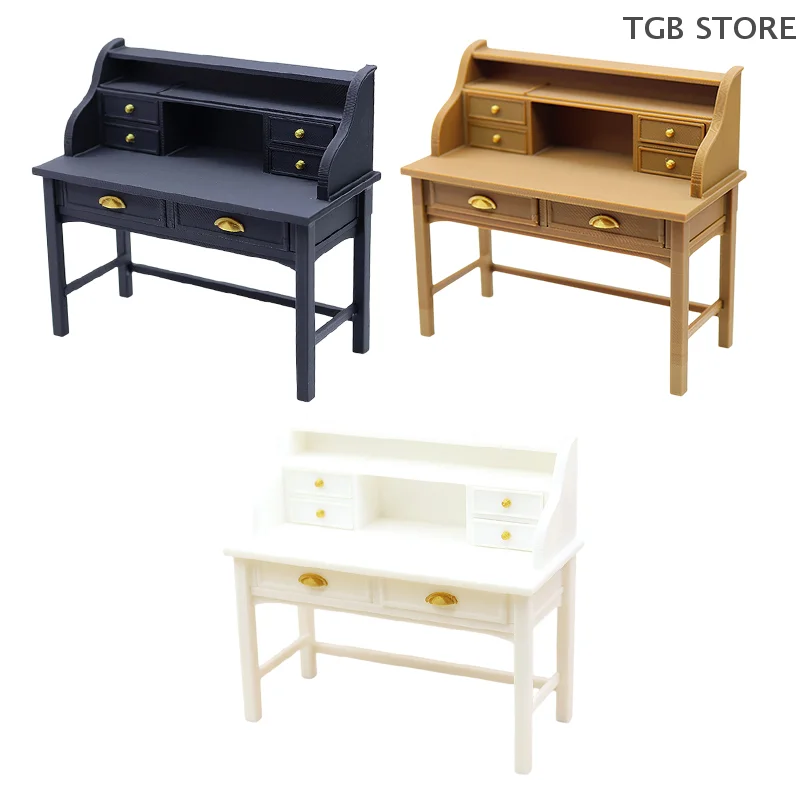 

1Pcs Dollhouse Writing Desk Model Study Room Furniture Decoration Simulated Home Desk Scene Decor Accessories