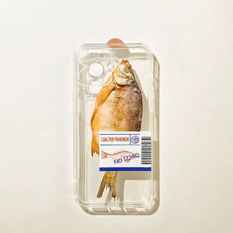 Ins Style Salted Fish Transparent Phone Case For Samsung Galaxy S26 A17 A37 A56 A55 A54 S25 S24 S23 Ultra S22 Plus S21 FE Cover