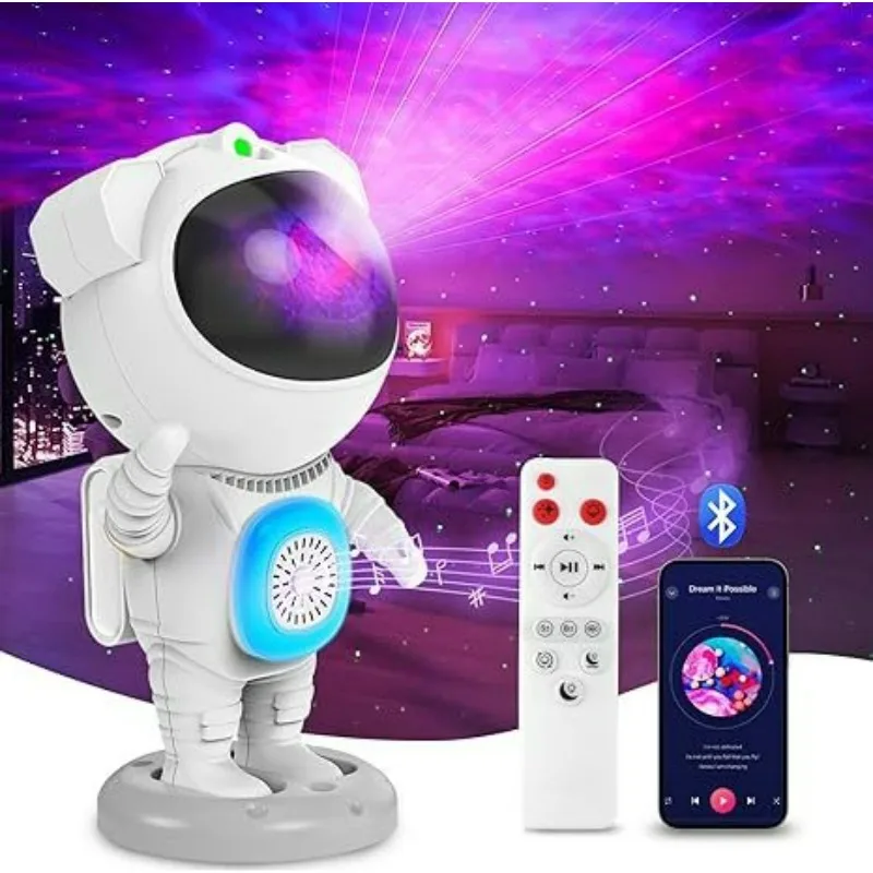 Colorful Astronaut Projection Light with Remote Control Colorful Ambient Light Bedroom Starry Night Light Children's Gift
