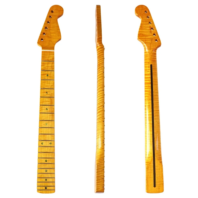 Electric guitar neck 6 strings 21 product electric guitar neck tiger grain one plus maple light electric guitar DIY accessories