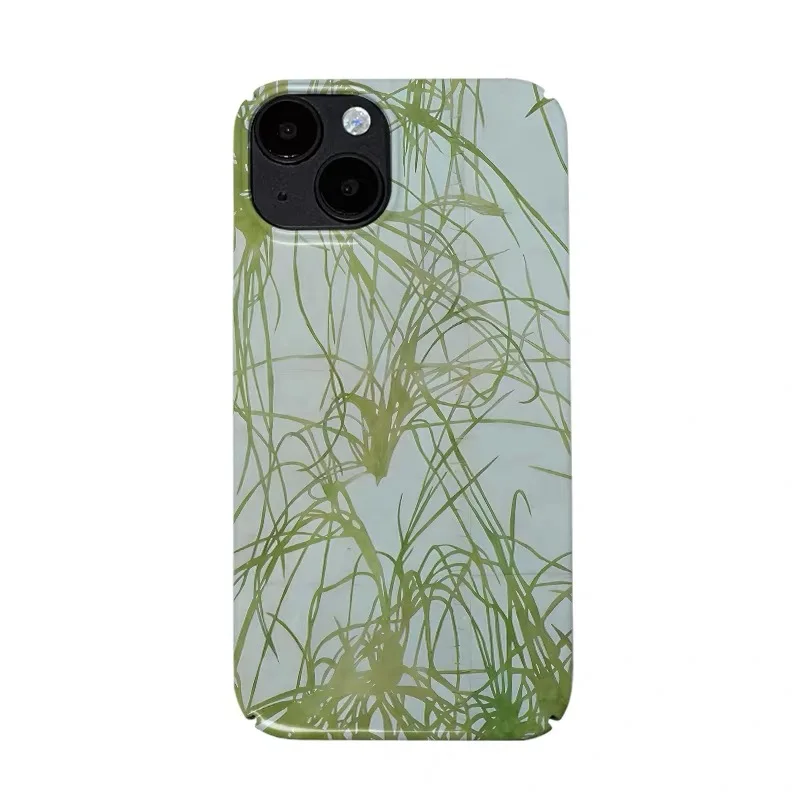 

Ins Messy Grass Green Phone Case for IPHONE 17 Air 16E 15 PROMAX 14 Plus 13 12 MINI 11 PRO 16Plus XR XS SE Acrylic Phone Cover