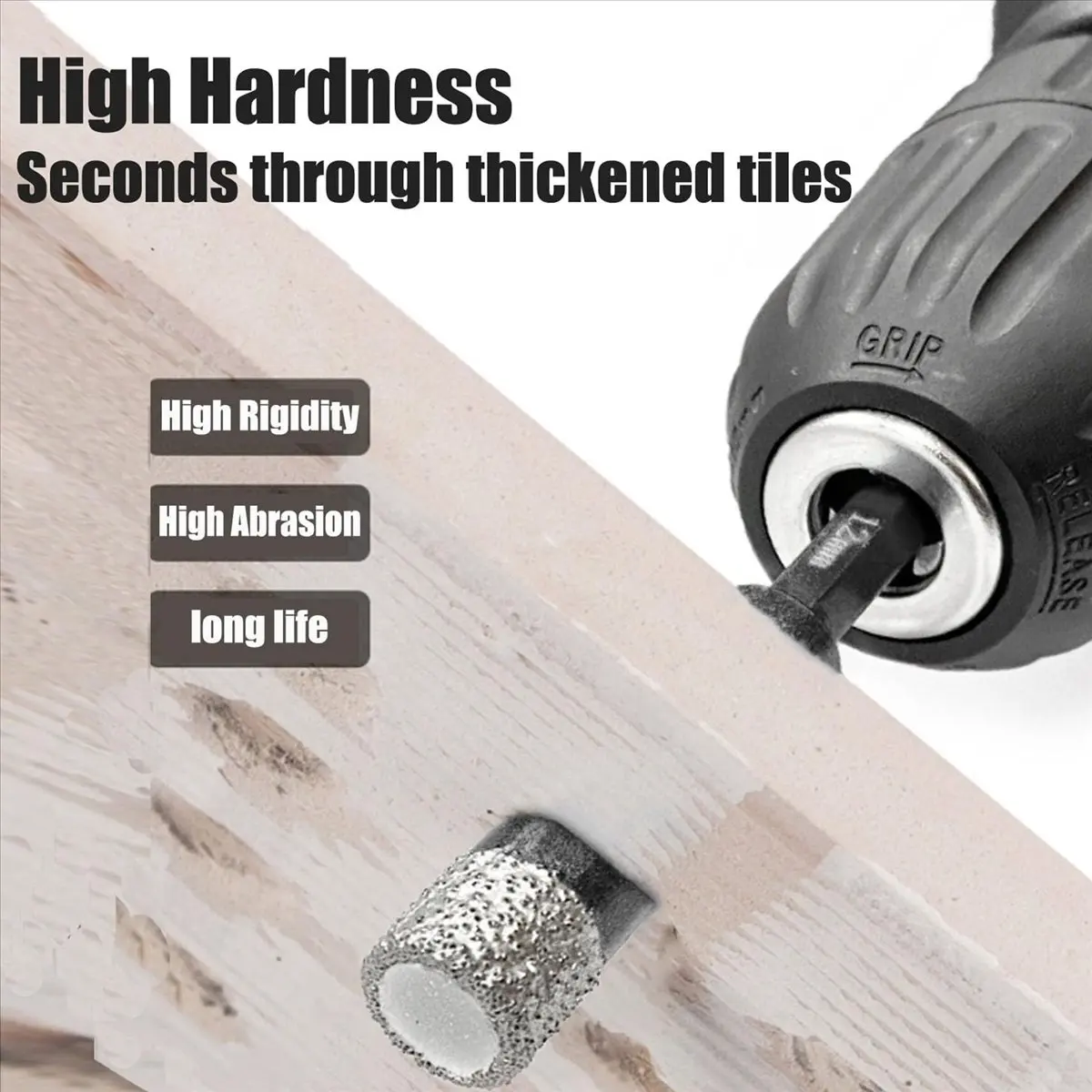 Reliable-  Core Drill Bit Set, 10 PCS Brazed Hole Saw for Tile, Granite, Marble, and More