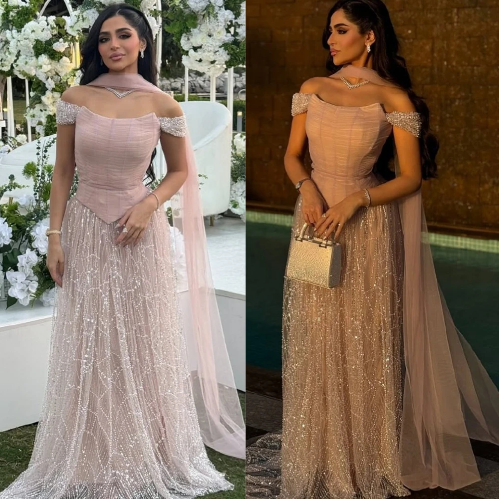 

Customized Exquisite Organza A-Line Evening Dress High Quality Beading Prom Dresses Luxury Crystal Special Occasion Gowns