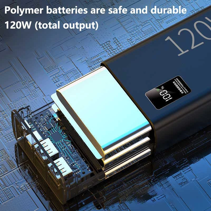 باور بانك Xiaomi بسعة كبيرة 500000 مللي أمبير في الساعة بقدرة 120 وات شحن سريع للغاية مع منفذ 4USB + 2USB Type-C لهاتف iPhone وسامسونج وهواوي 2026 #4
