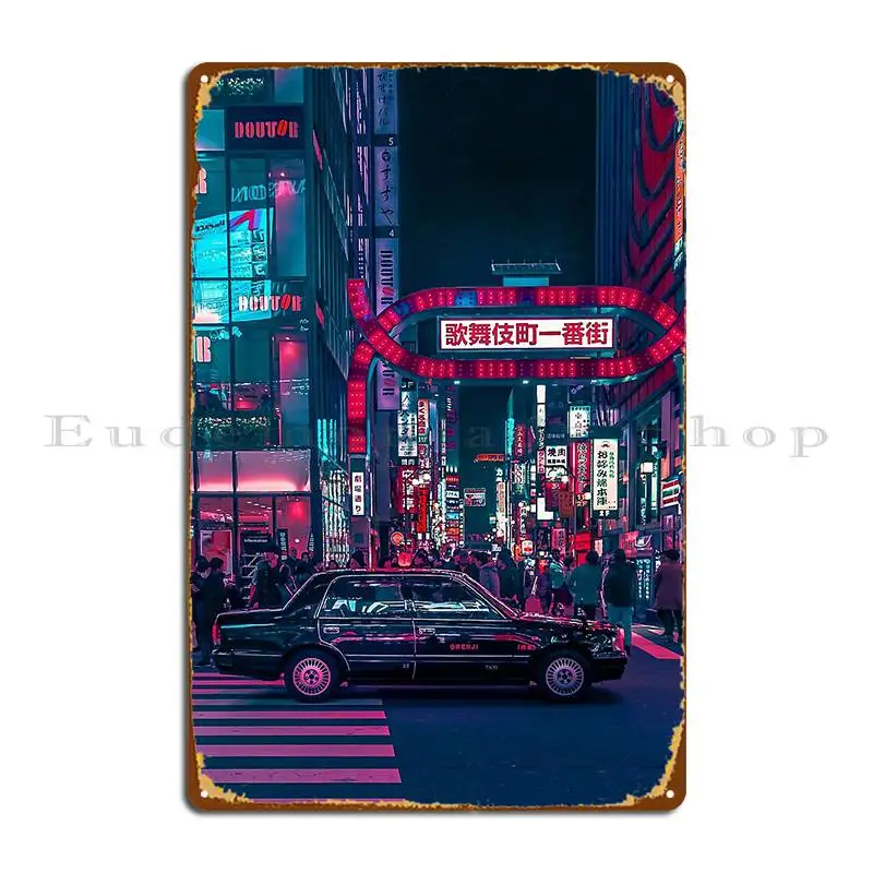 Cyberpunk Tokyo Street Metal Signs Pub Wall Cave Cave Club Design Tin Sign Poster