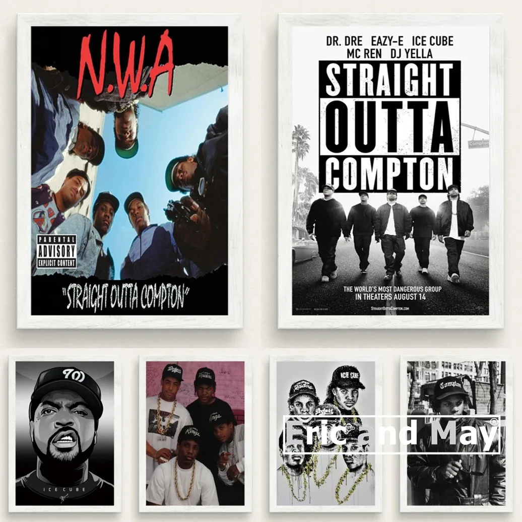 لوحة قماشية مكعبات الثلج ، مطبوعات نجوم الراب ، ملصقات د. دري ، فن حائط موسيقي ، صورة زخرفية ، ديكور منزلي #1