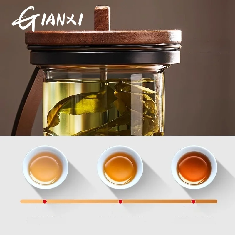 GIANXI Teapot Tea Home Glass semi-automatic Kung Fu Tea Set Home high-grade Light Luxury Gift Box Lazy Artifact Side Pot