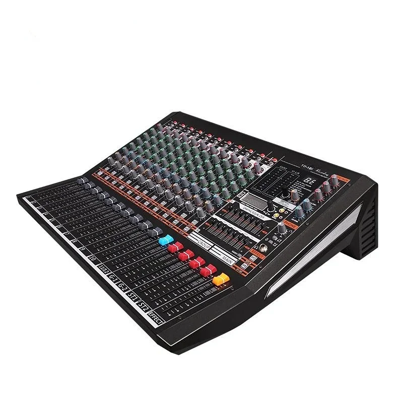 Consola mezcladora Mezclador de audio y vídeo digital profesional Mezclador de sonido de 8 12 y 16 canales con alimentación fantasma de 48 V