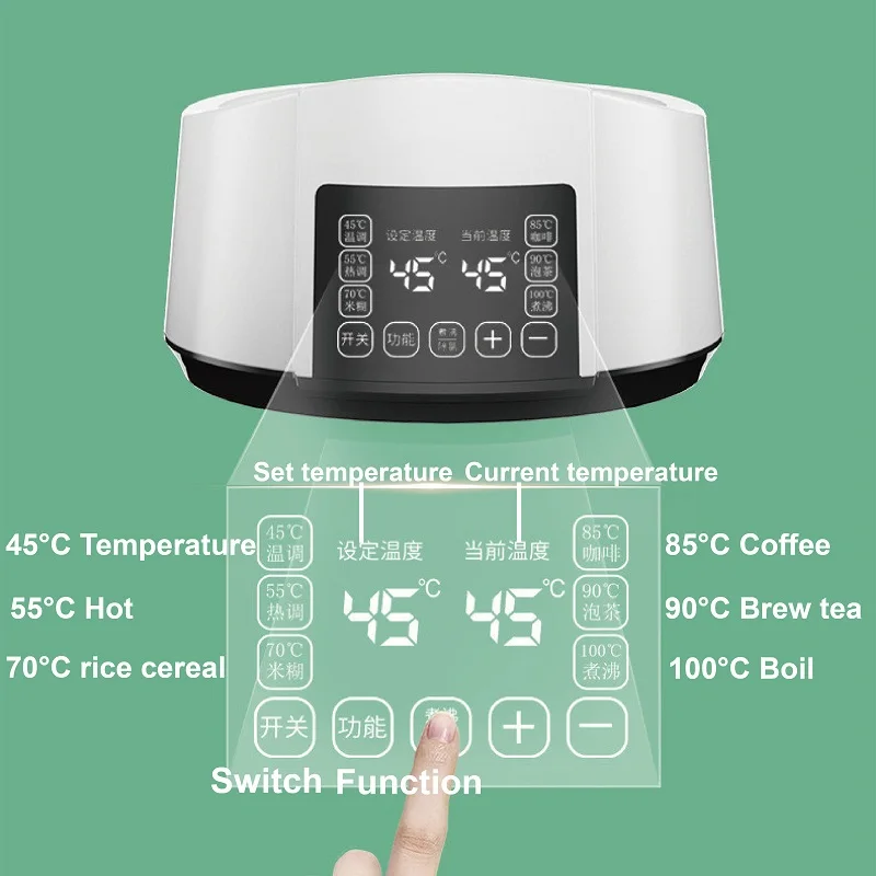 1.2L regolatore di latte termostatico per neonati bollitore acqua calda vaso isolante intelligente riscaldamento automatico del latte latte caldo