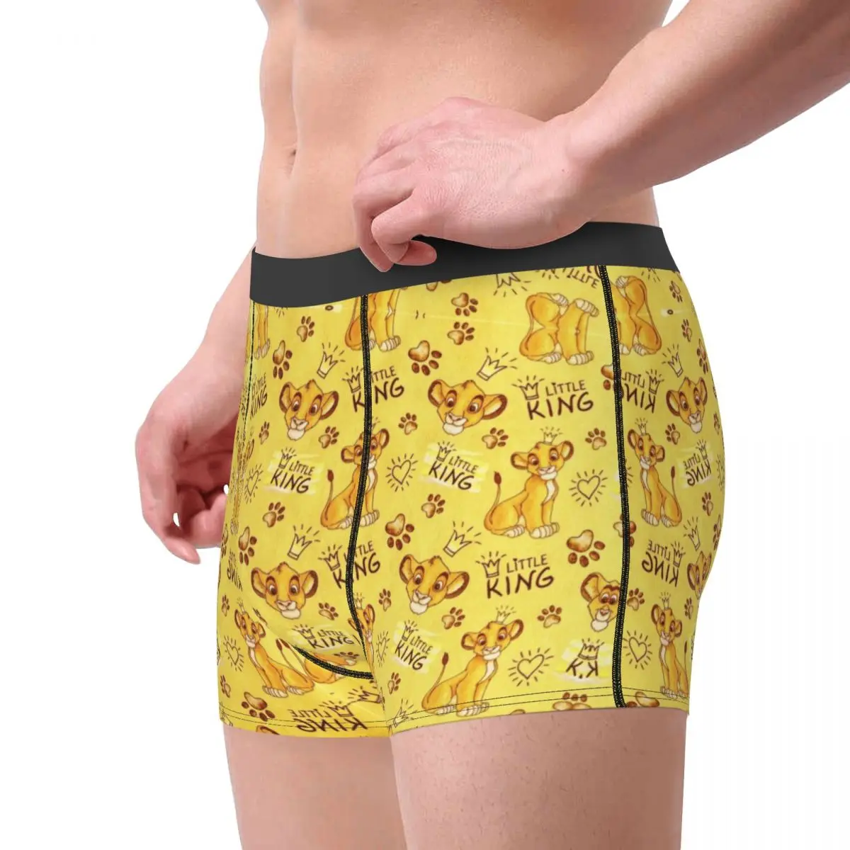 Boxers de dibujos animados Kawaii del Rey León personalizados, pantalones cortos, bragas, calzoncillos para hombre, calzoncillos cómodos con patrón Retro Simba, ropa interior