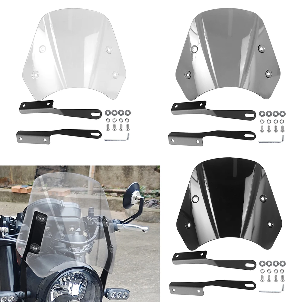 دراجة نارية عالمية 5-7 في الزجاج الأمامي ريترو دراجة نارية منحرف الرياح ل مقهى المتسابق رويال انفيلد هوندا ياماها كاواساكي سوزوكي #1