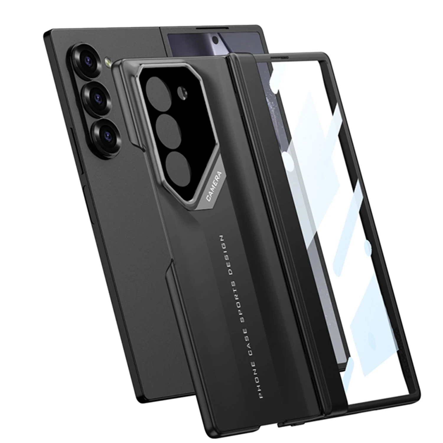 Stream Line Form Magnetic Hinge Slim Phone Cover for Samsung Galaxy Z Fold 6 5 4 Hard PC ProtectionCase with Screen Protector