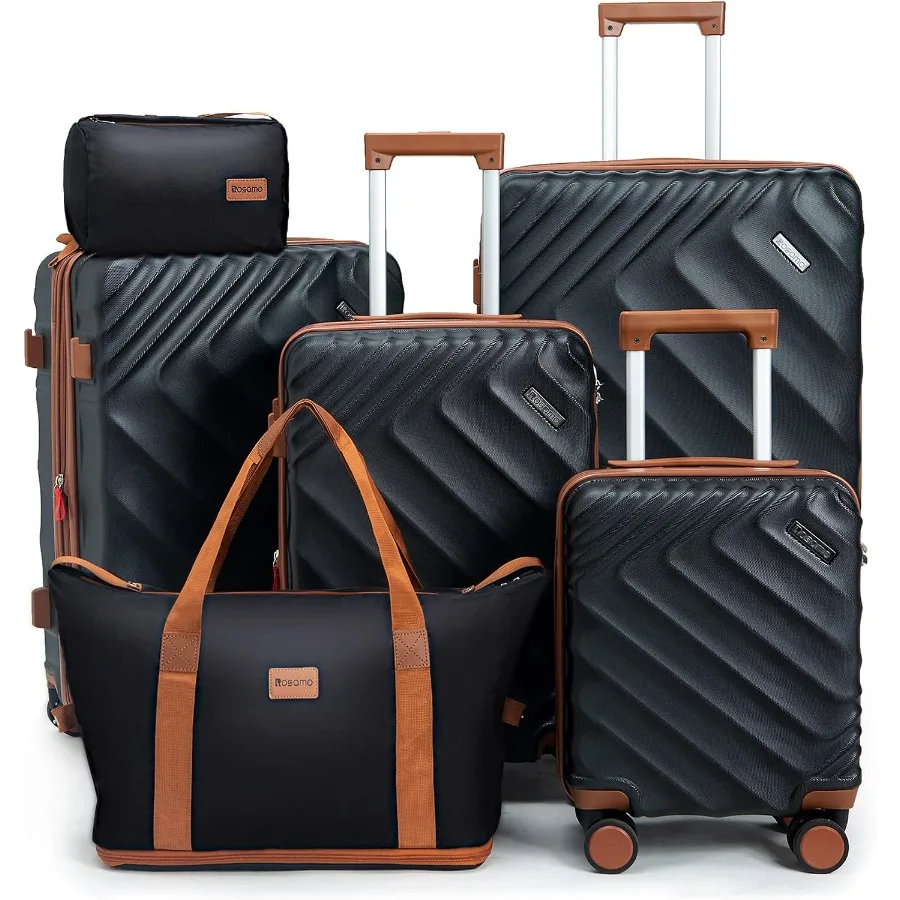 6-Piece Hard Shell Expandable Luggage Set, Airline Approved Carry-On