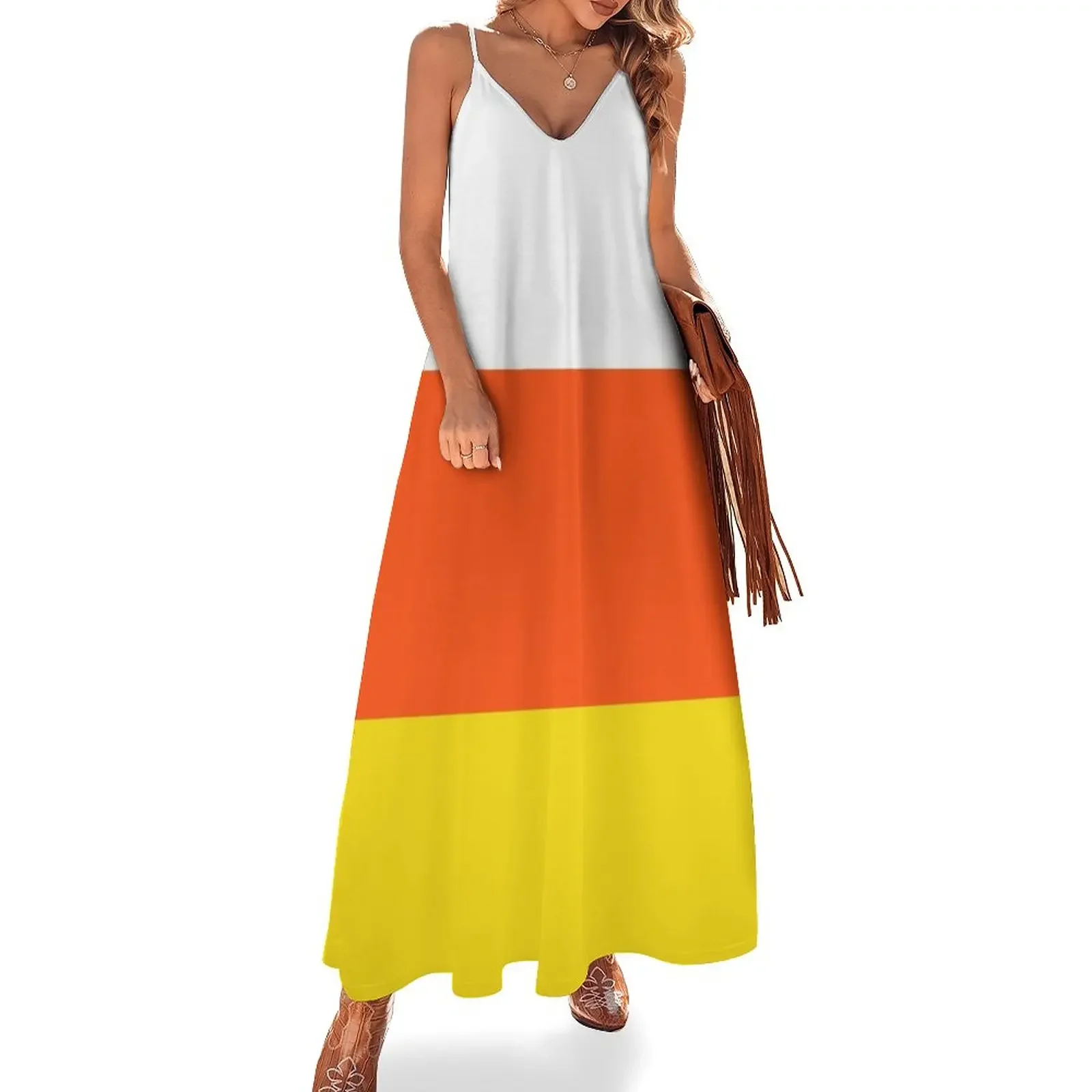 

Candy Corn Sleeveless Dress chic and elegant woman dress dresses for women 2024 Prom gown women's clothing trend 2024