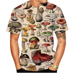 Men T-shirt Retro Mushroom Tee Summer 3d Print T-Shirt Men O-neck Short Sleeve Casual Fashion Top Men Clothing Oversized T-shirt