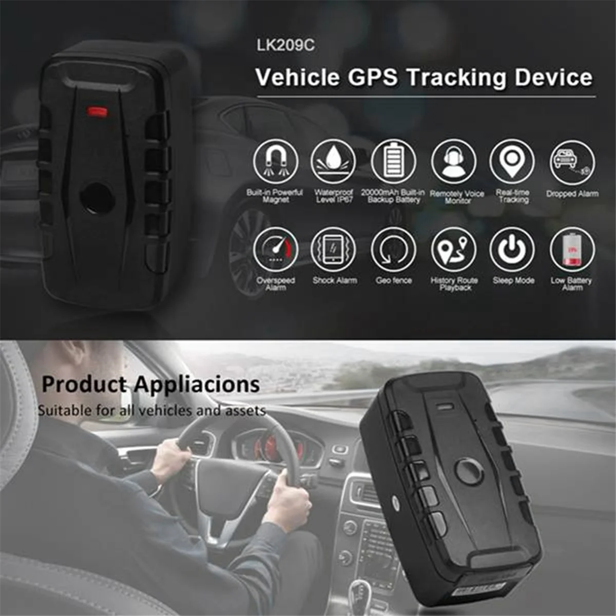 GPS Tracker Car Super Long Standby Waterproof Vehicle Tracker Locator Tracking Device Magnet Drop Impact Alarm 20000mAh