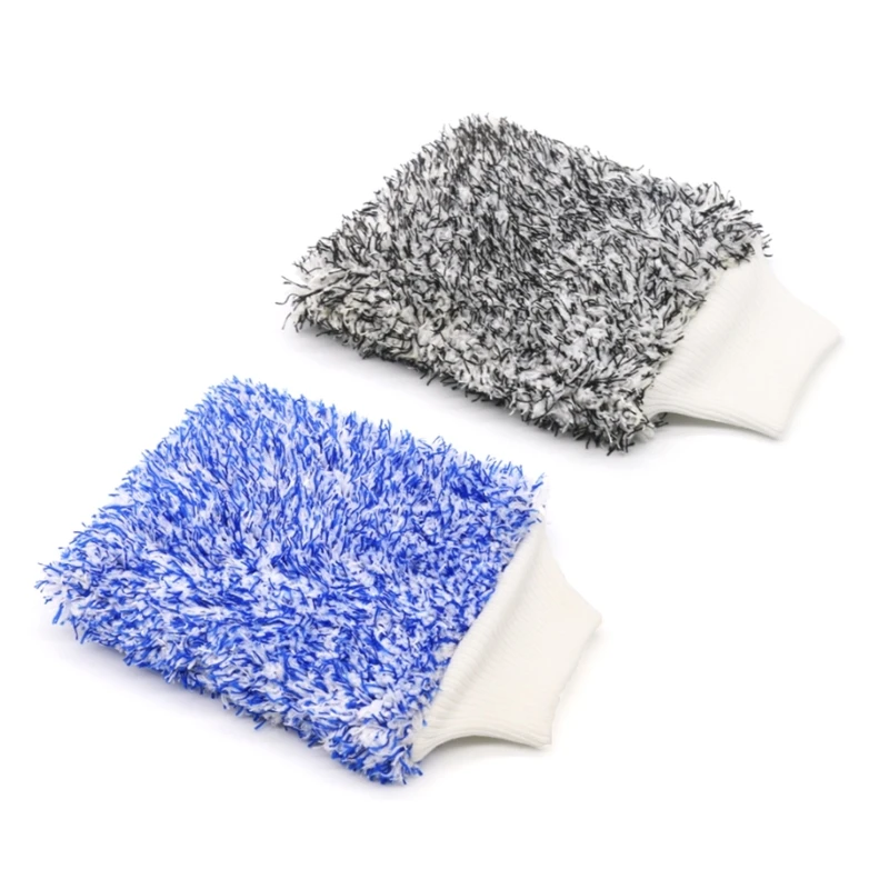 

652F Microfiber Car Wash Mitt Absorbent Detailing Washing Gloves Automobile Car Cleanings Supplies for Car Truck