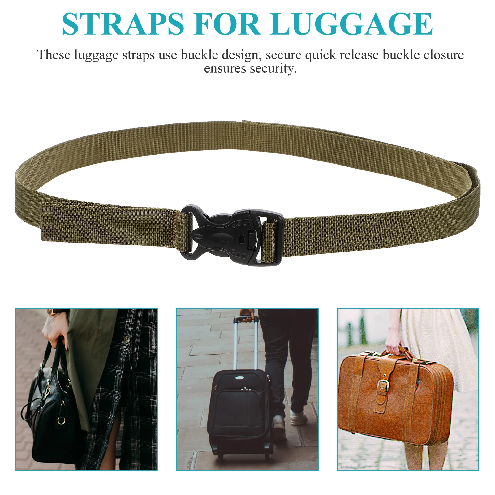 

2 pcs Luggage Binding Belt Polypropylene Durable Adjustable Straps for Camping Travel Outdoor Use Sturdy Luggage Strap