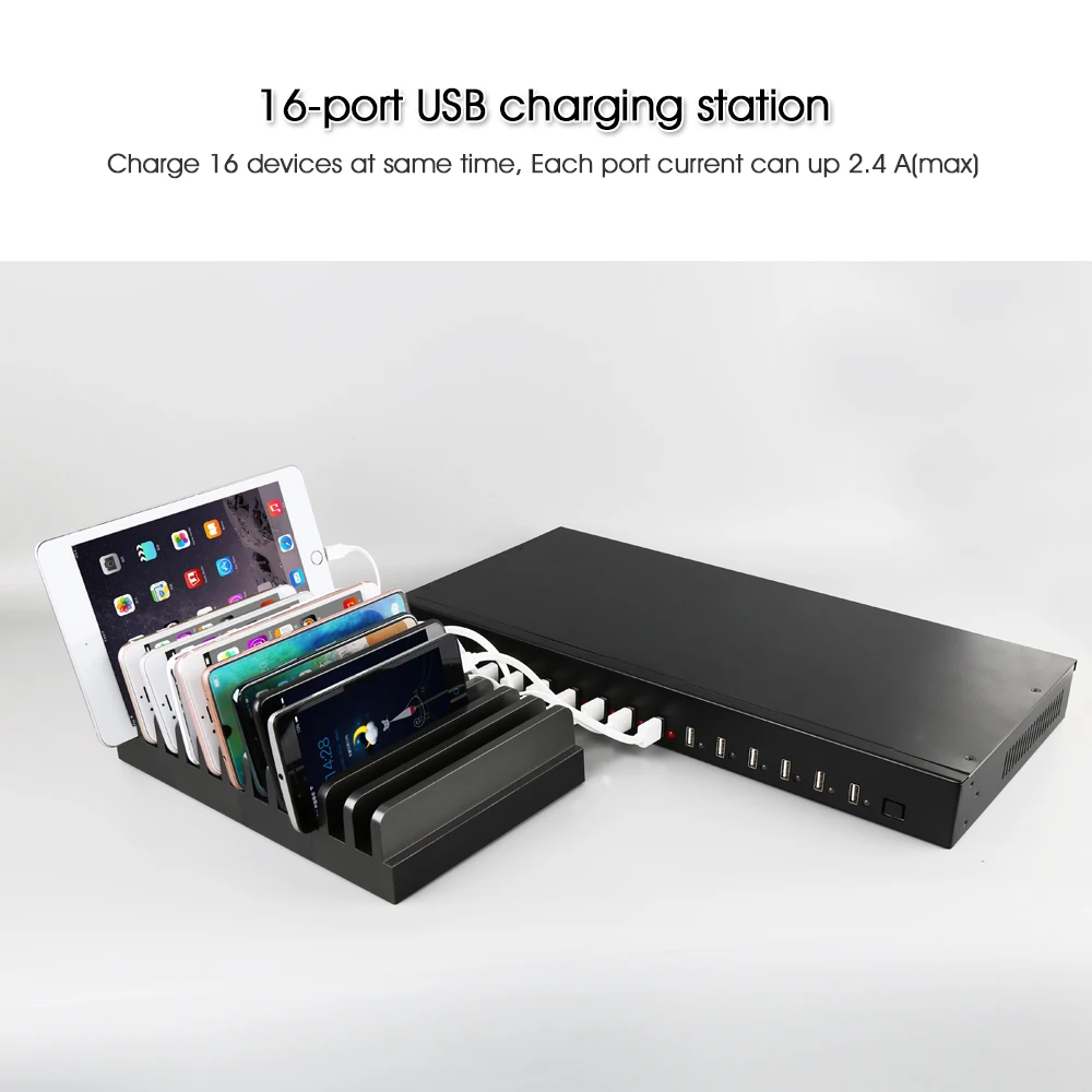 High Power Sipolar C-165  Multiple USB Charging Station Smart Phone Charger 16 Port USB Charging Station for Multiple Devices view 5