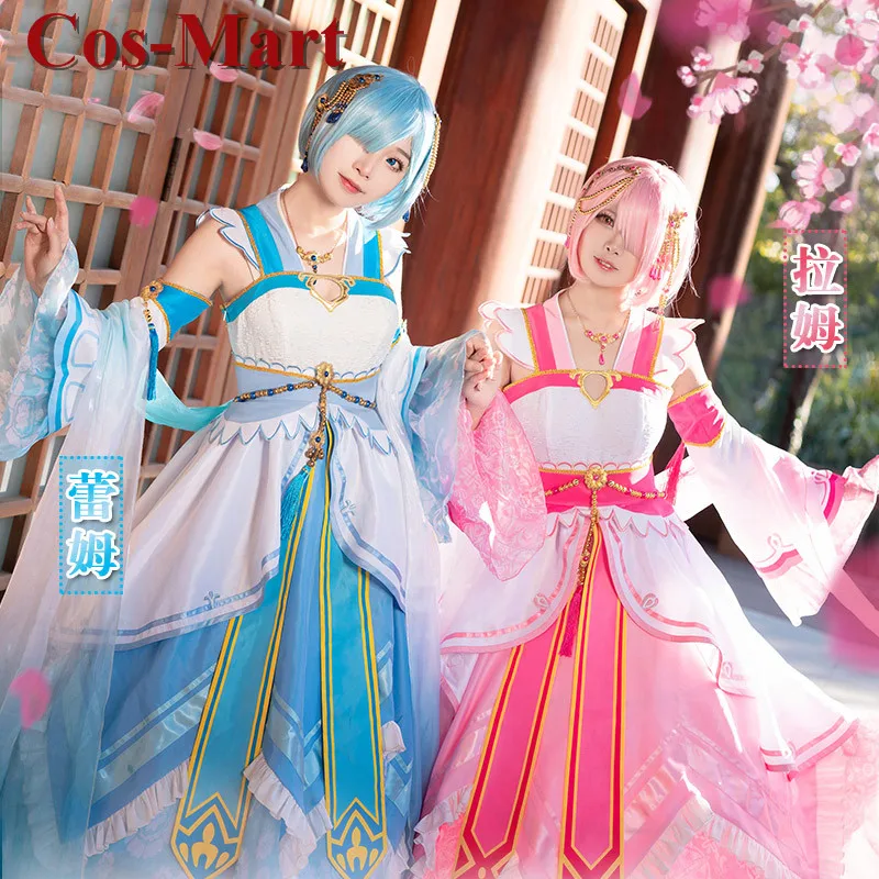 Cos-Mart Re:Life In A Different World From Zero Ram Cosplay Costume Chinese Style Han Elements Dress Party Role Play Clothing