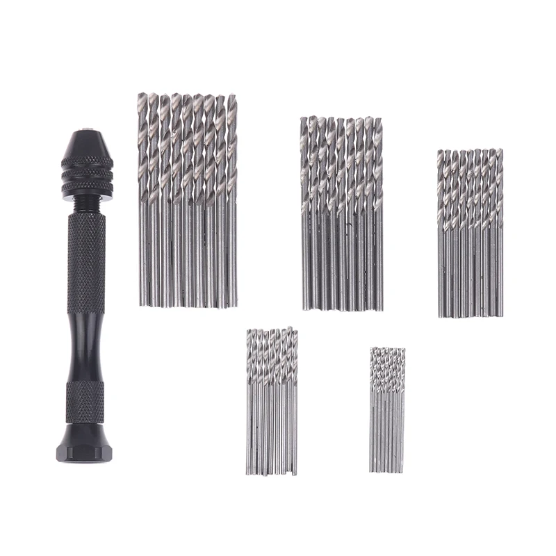 

50Pcs 1-3mm Aluminum Alloy Precision Pin Vise Hobby Drill With Model Twist Hand Drill Bit High Speed Hole Opening