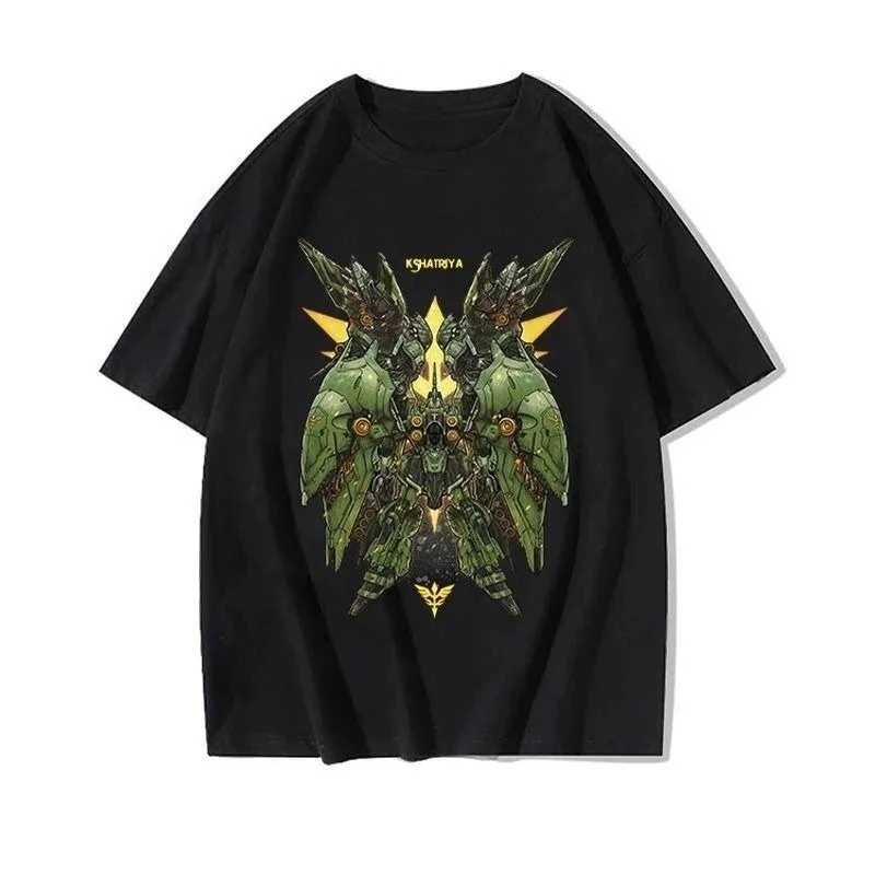 

Mobile Suit Gundam Joint T-Shirt Men's and Women's Summer Short Sleeve Trendy Men's Crew Neck Short T Summer Hip Hop Boasting