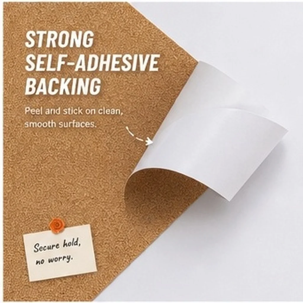 Self Adhesive Corkboard Roll 20x200cm 1Mm Thick Cork Sheet for DIY Drawer Liner Wall Board Noise Reduction Notice Memo Home