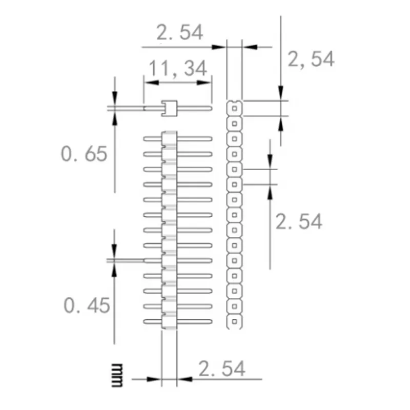 10 قطعة 40 دبوس 1x40 صف واحد الذكور والإناث 2.54 رأس دبوس قابل للكسر PCB JST موصل قطاع لاردوينو لتقوم بها بنفسك عدة