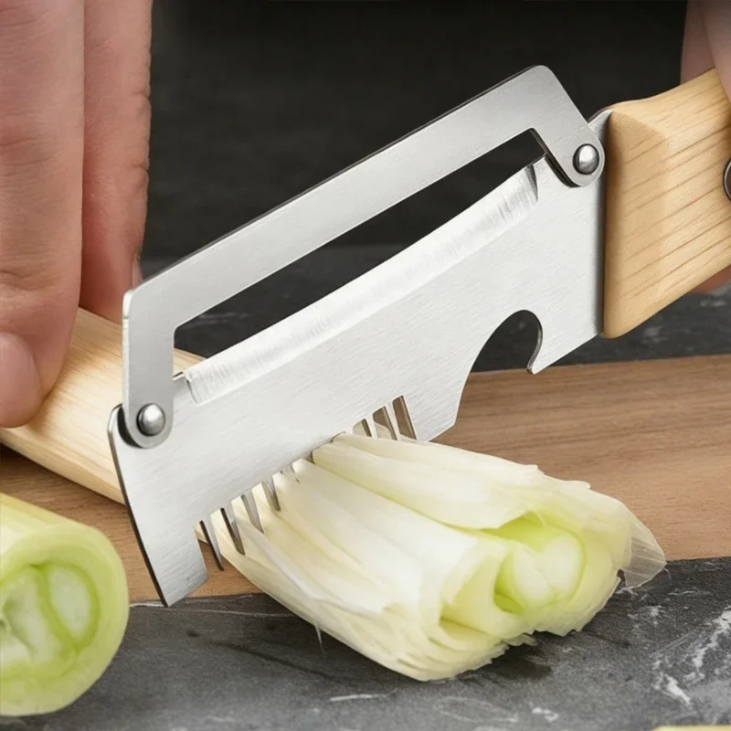 WXCOO Edelstahl-Küchenschere, multifunktionaler Obst- und Gemüseschäler, SK5-Spezialschere mit rutschfestem Griff – Detail 7