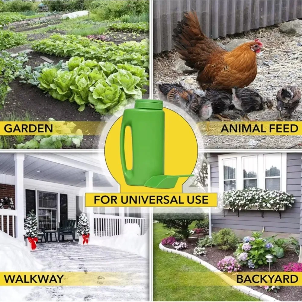 Hand Spreader Shaker for Grass Salt De-Icer Handheld Spreader Up to 70 Oz With 1 Scoop Seed Spreader Fertilizer Spreaders
