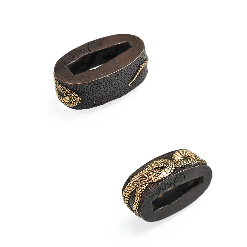 Samurai Sword Snake Tsuba Set Brass Plated Katana Guard with Fuchi Kashira Menuki,DIY- Custom Sword Accessories view 5
