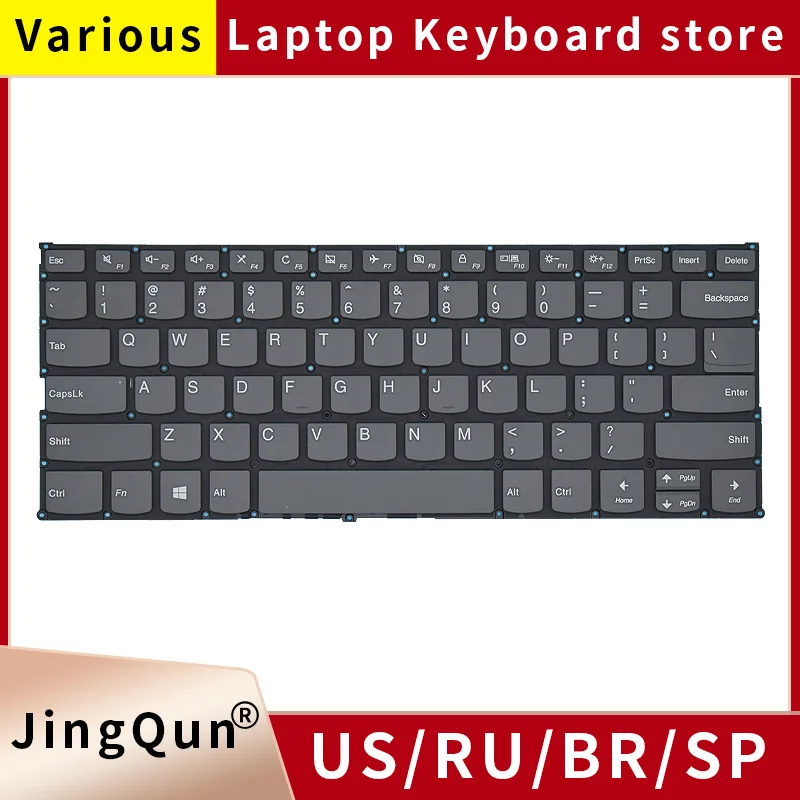 Teclado portátil para Lenovo, russo, EUA, Reino Unido, espanhol, Lenovo Yoga 530-14, 530-14ARR, 530-14IKB, Air14, Air14IKBR, Air15, Air15IKBR, AIR15ARR