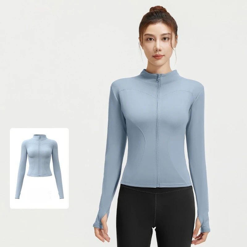 

Sports Outerwear Long Sleeve Yoga Coat Cropped Jacket for Gym Running High Waisted Moisture Wicking Workout Coat Women