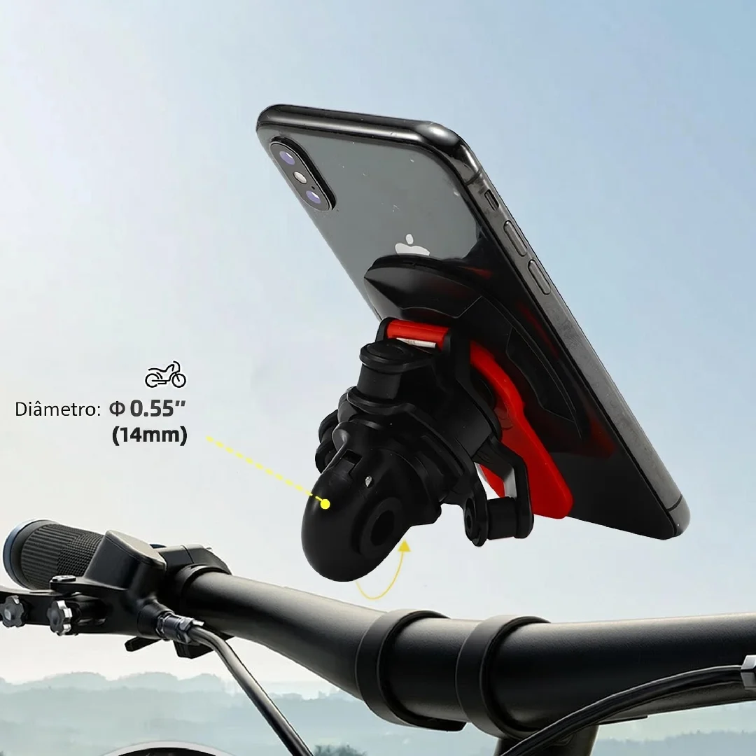 Suporte celular universal anti-choque antiderrapante para espelho retrovisor, instalação rápida durável e fixação segura para moto e bicicleta