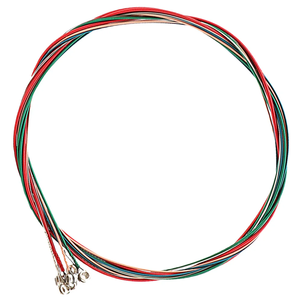 

6pcs Guitar Strings Acoustic Folk Metal String Replacement Durable Professional Tuning Easy Install Rich Resonance For Wood
