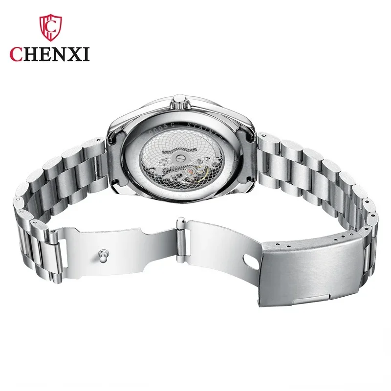 CHENXI 0006 Fashion Men\'s Watches Silver Stainless Steel Casual Business Watches Men Luxury Quartz Wristwatch for Male Quartz