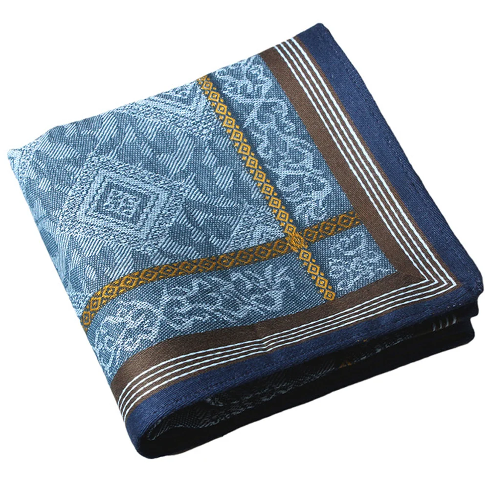 

Men's Handkerchief Handkerchiefs for Bandanas Soft Cotton Royal Blue Embroidery Vintage Wedding