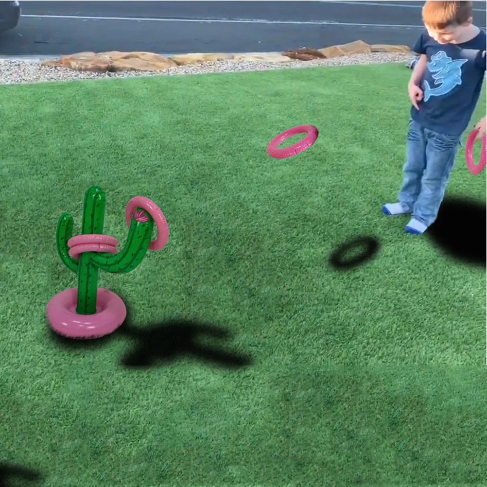 

Throwing Ring Cactus Shaped Toss Game Outdoor Inflatable Toys Games Child