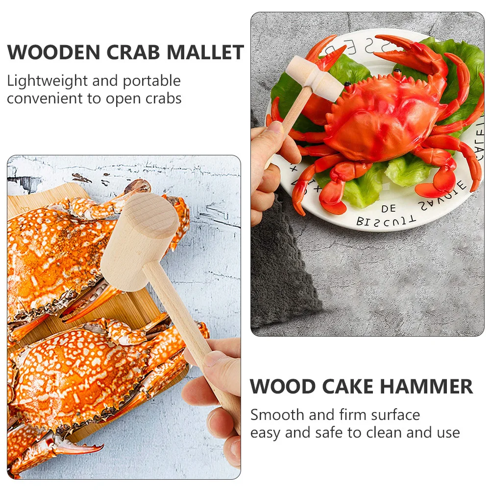 24 قطعة المطارق الخشبية الصغيرة الصلبة الخشب كراب مطارق خفيفة الوزن المأكولات البحرية المحمولة كعكة المطرقة مجموعة أدوات بار المطبخ